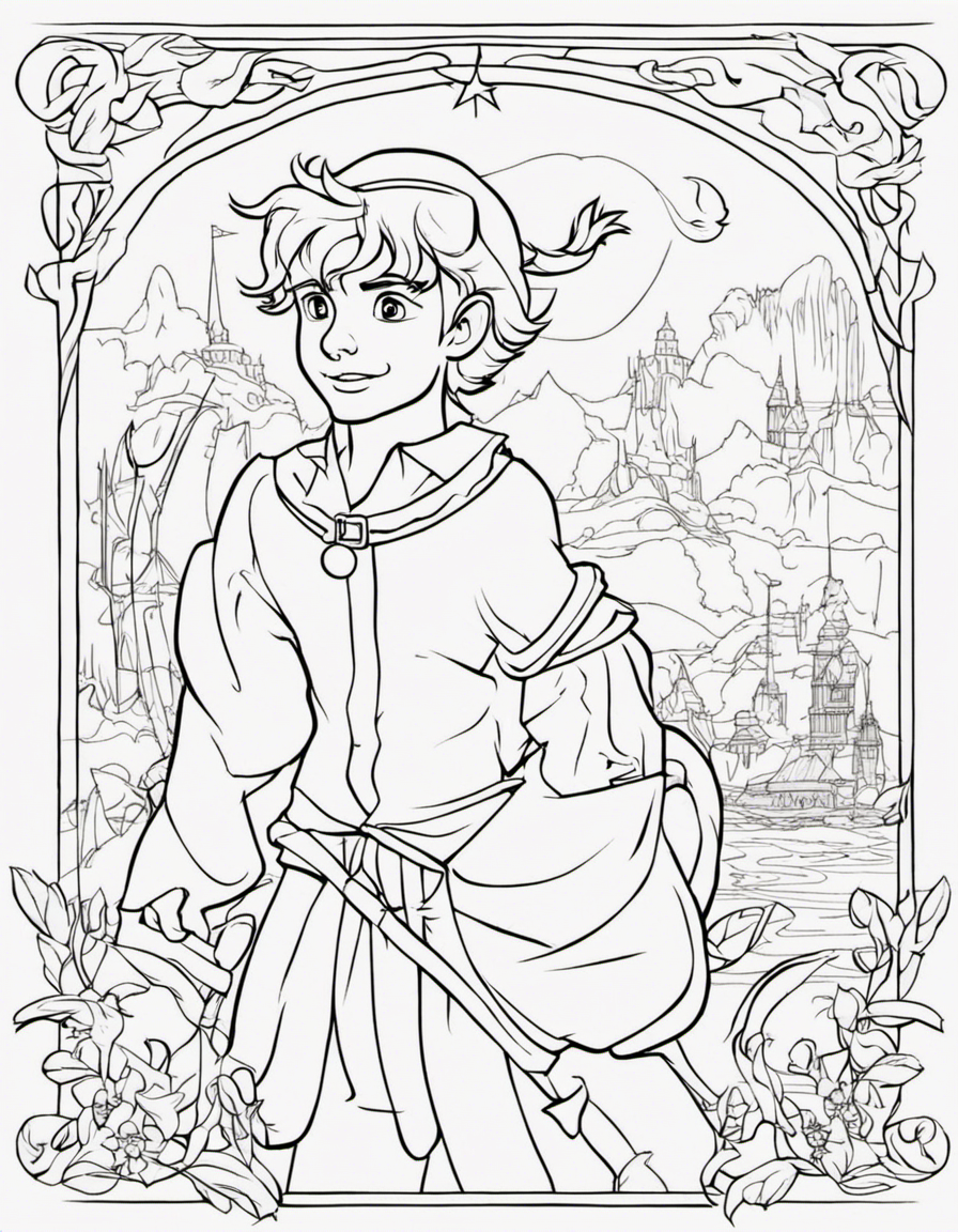 cartoon peter pan coloring page