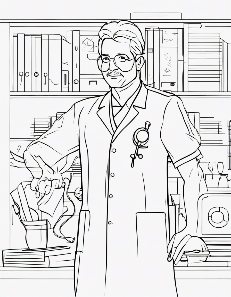doctor nurse for children coloring page