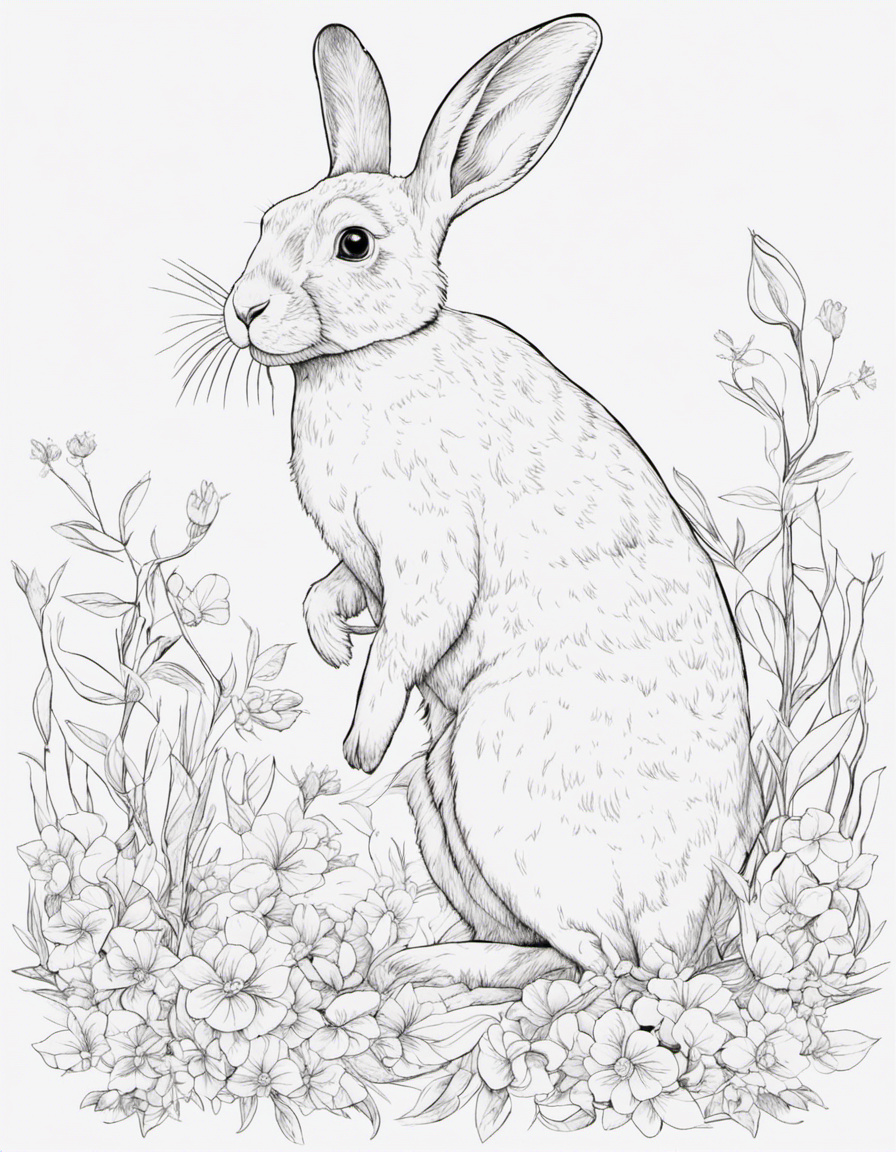 rabbit for adults coloring page