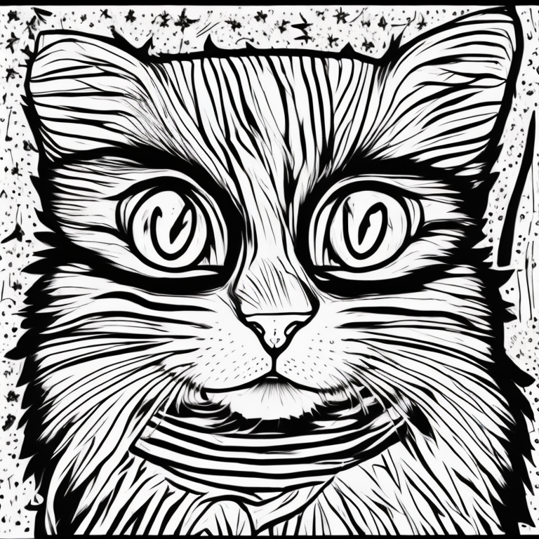 a cute cat coloring page