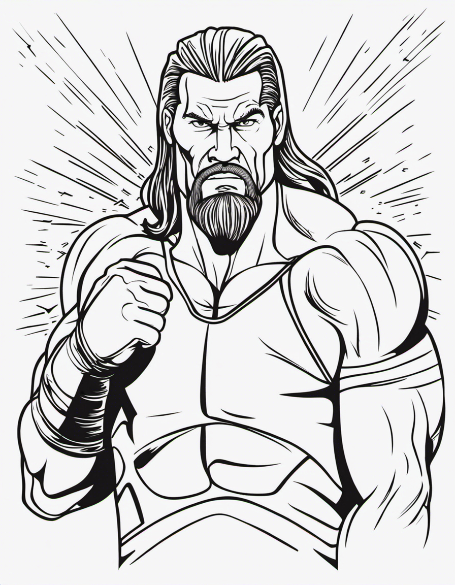 cartoon wwe coloring page