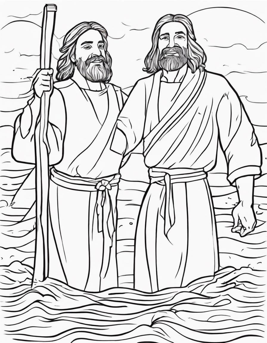 Pedro e o Grande Convite** Certa vez, Jesus estava caminhando perto do mar quando viu Pedro pescando. Jesus sorriu e disse: “Oi, Pedro! Vem comigo, vamos pescar pessoas!” Pedro largou suas redes, deu tchau para os peixes e foi seguir Jesus, aprendendo a contar para todo mundo o quanto Jesus era especial. coloring page