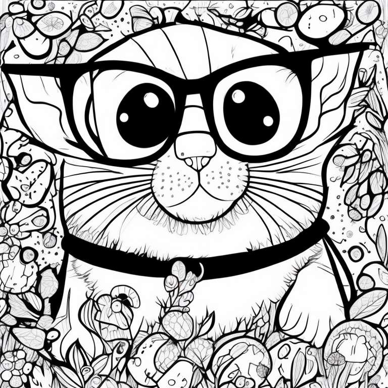 gato simples, desenho infantil, página de livro para colorir