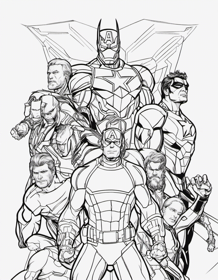 realistic marvel avengers coloring page