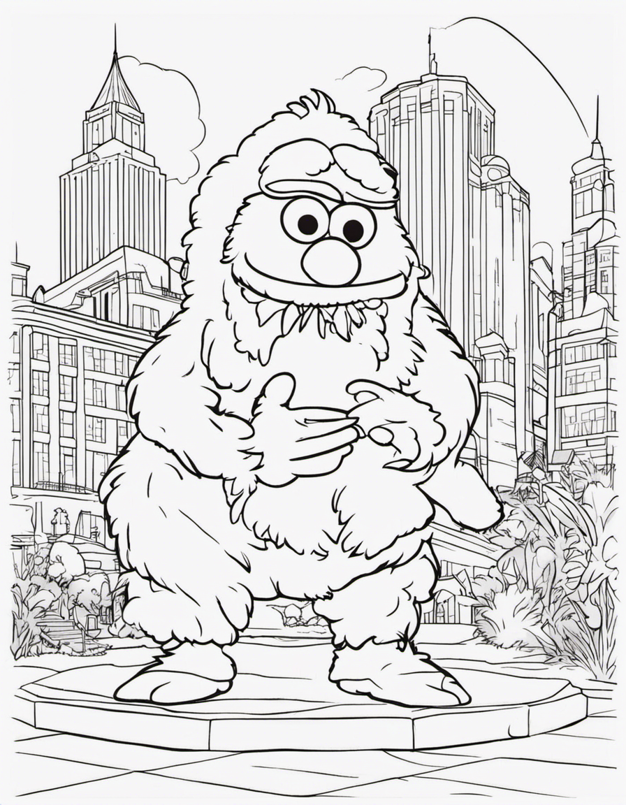 realistic sesame street coloring page