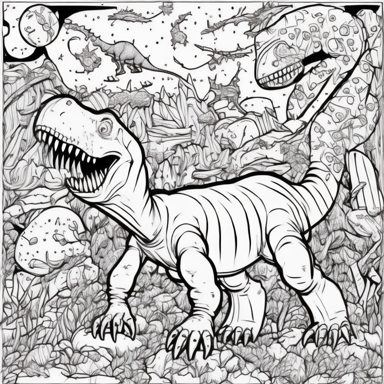 dinosaurs doodles for a coloring book