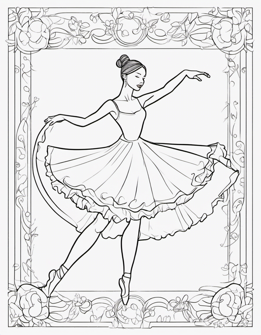 cartoon ballerina coloring page