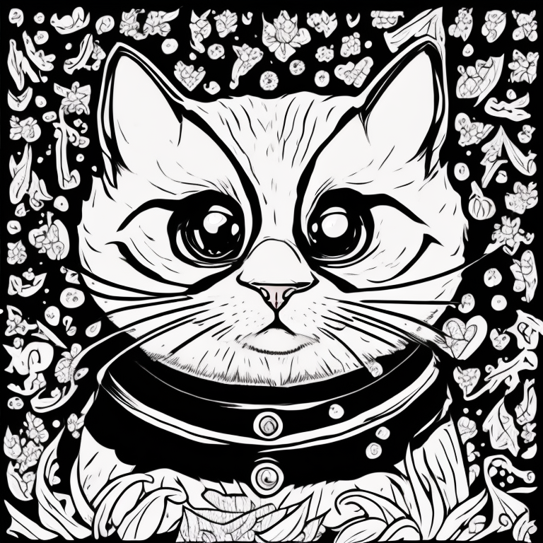 a cute cat coloring page