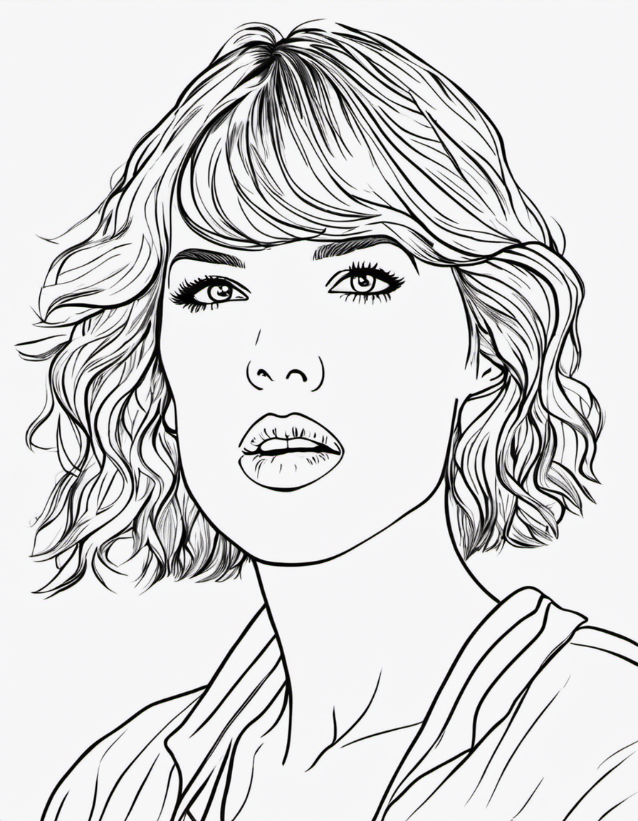 Free taylor swift portrait coloring page 2023