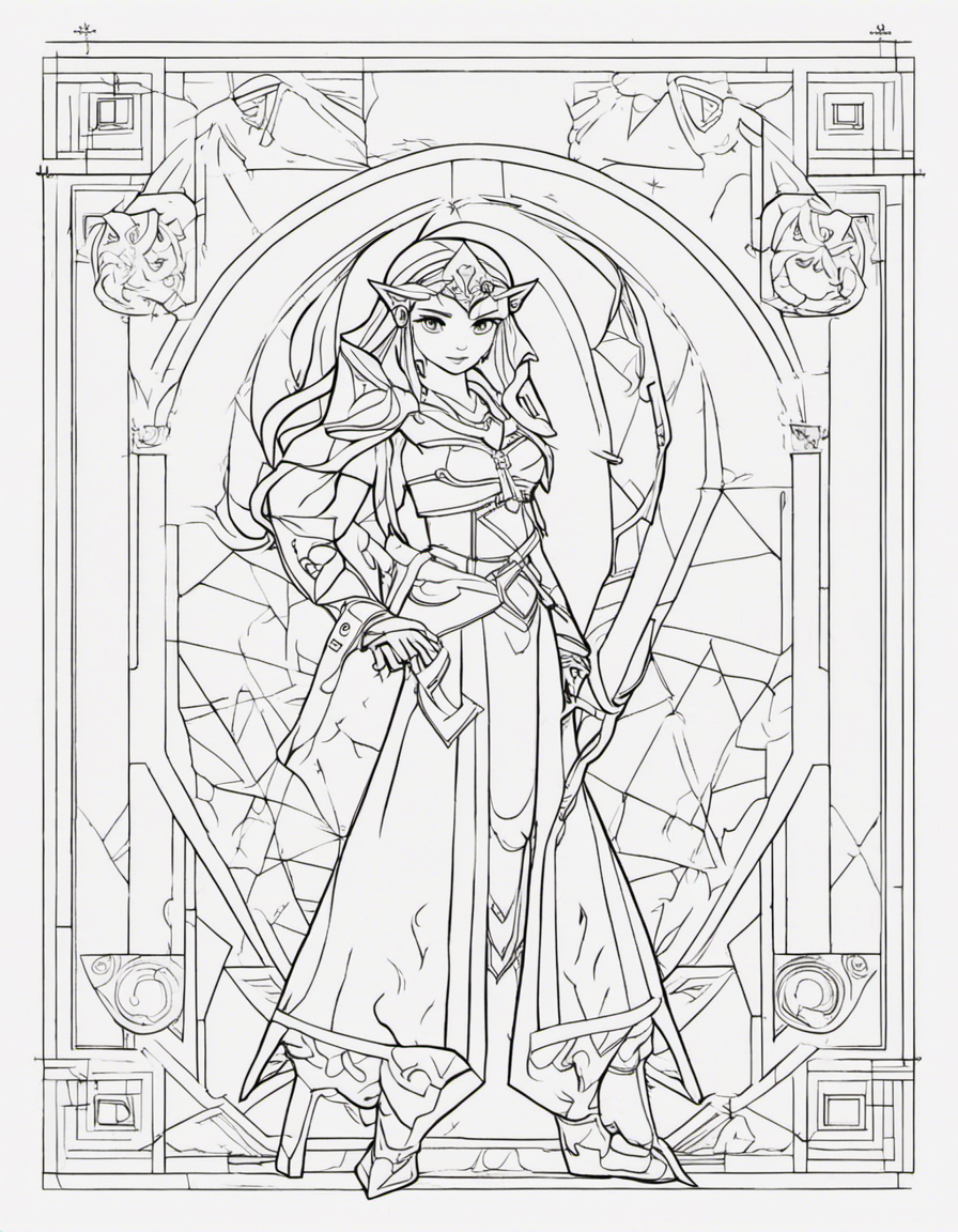 zelda for adults coloring page