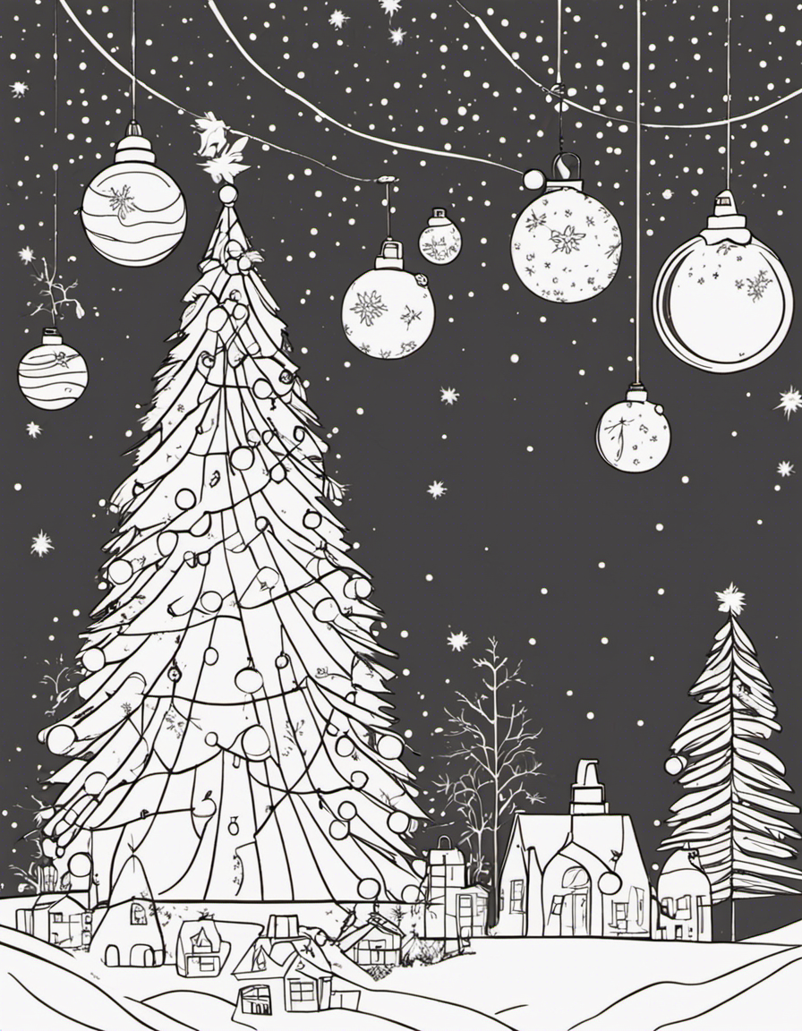 christmas lights for children coloring page