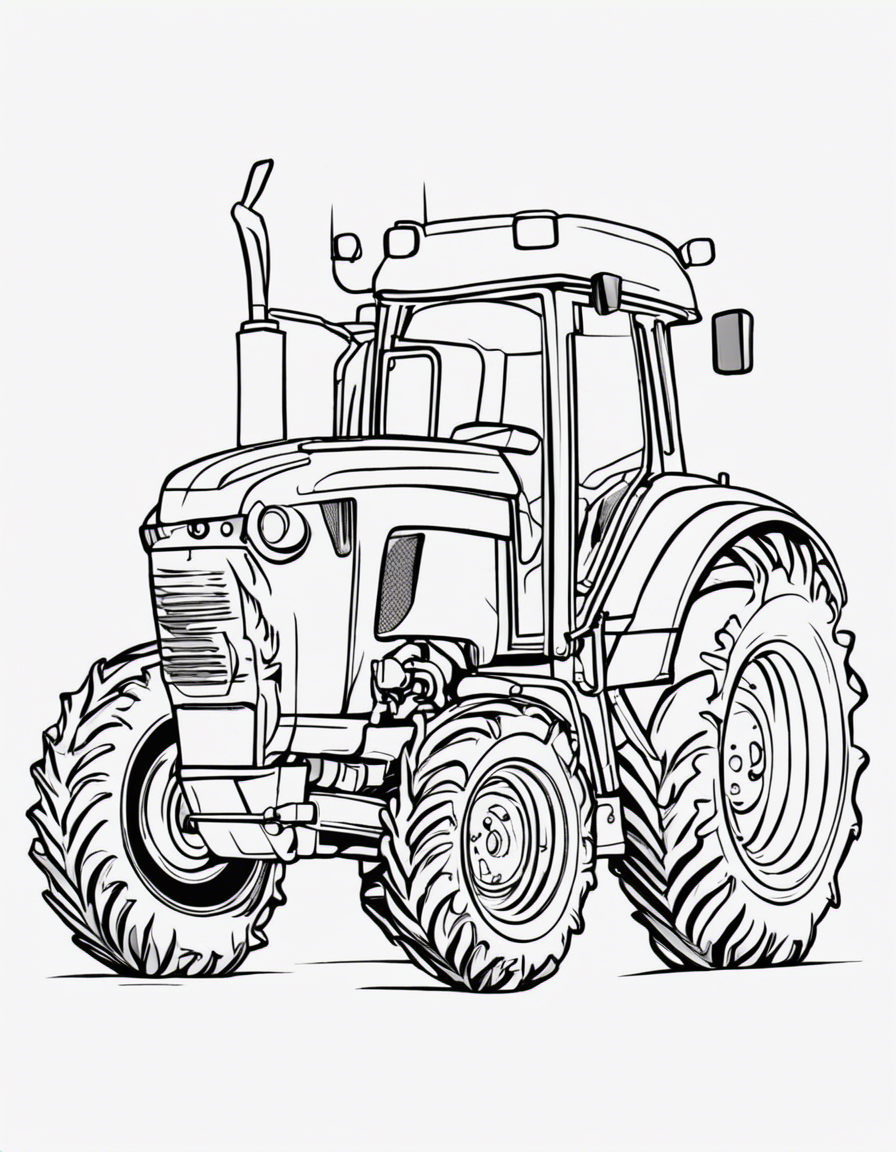 tractor coloring page