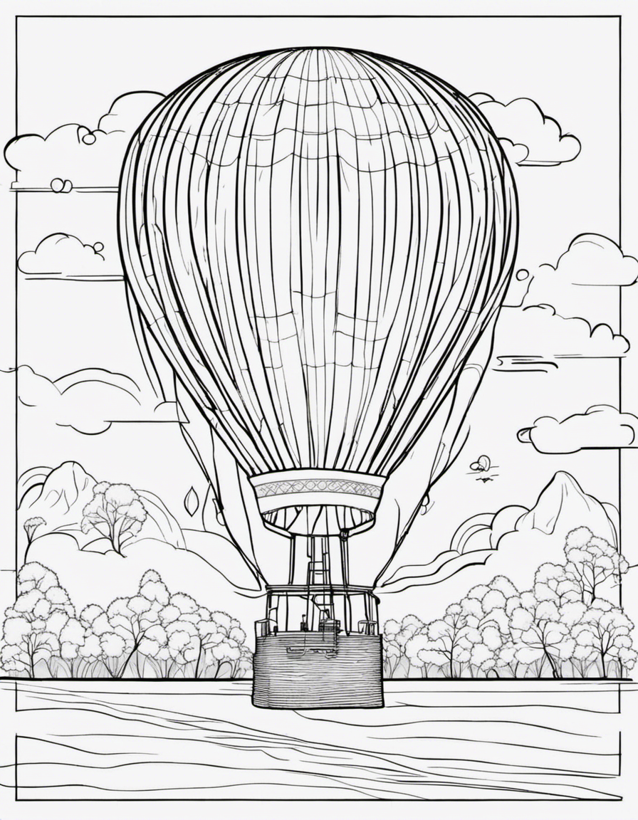 realistic hot air balloon coloring page