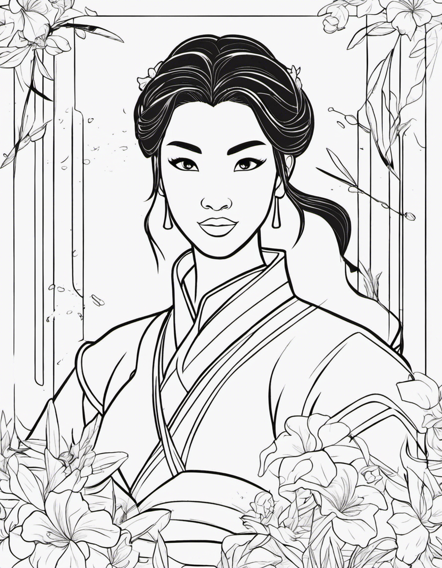 cartoon mulan coloring page