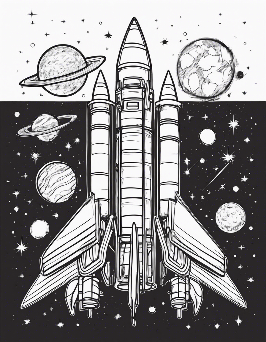 rocket coloring pages