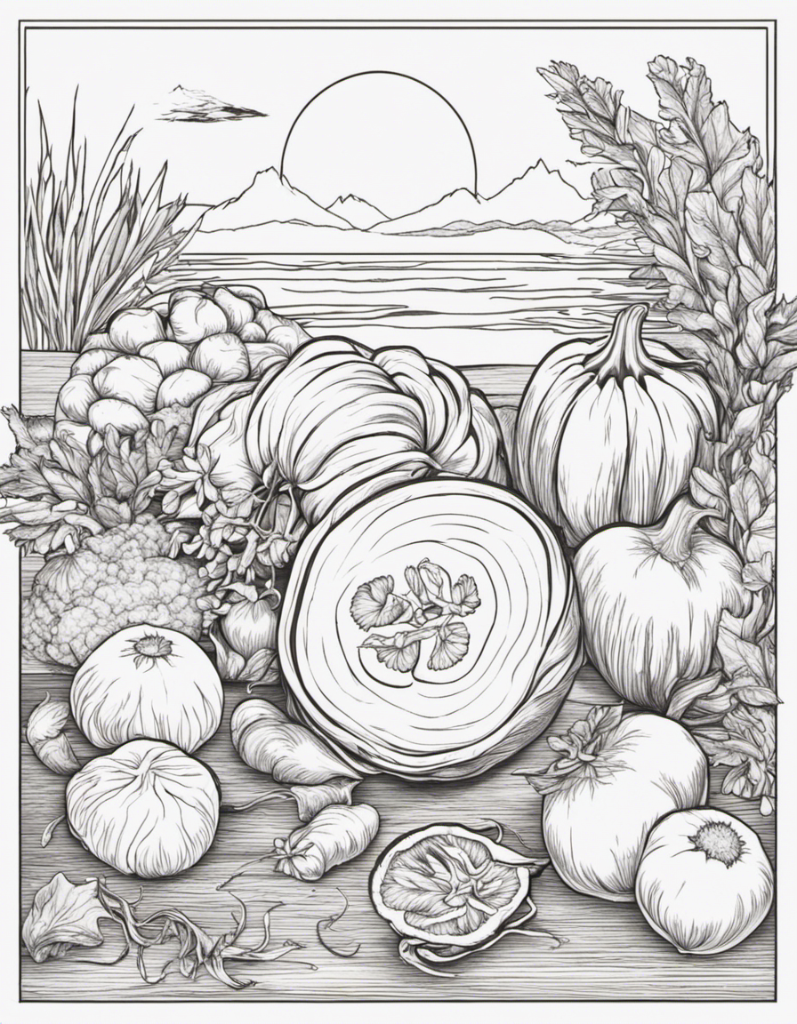 realistic vegetable coloring page