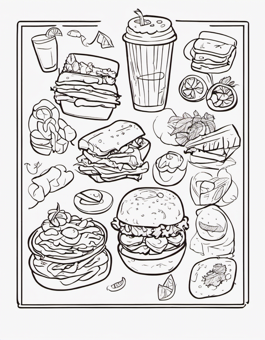 cartoon food coloring page