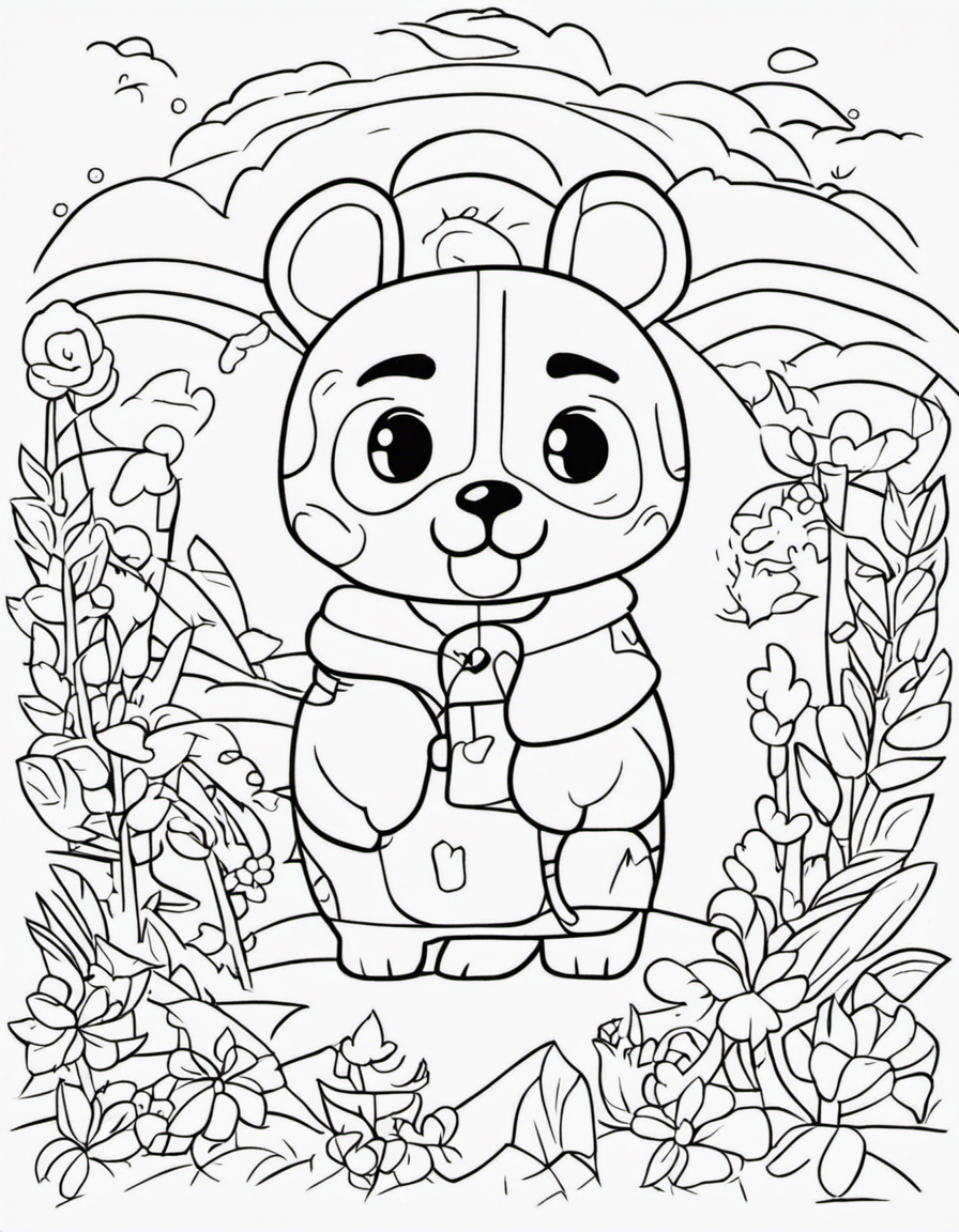 animal crossing coloring page