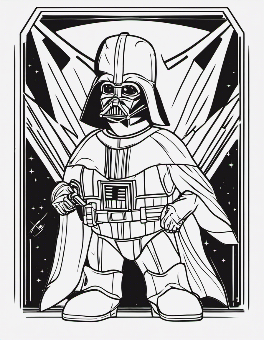 Puppy as darth vader coloring page