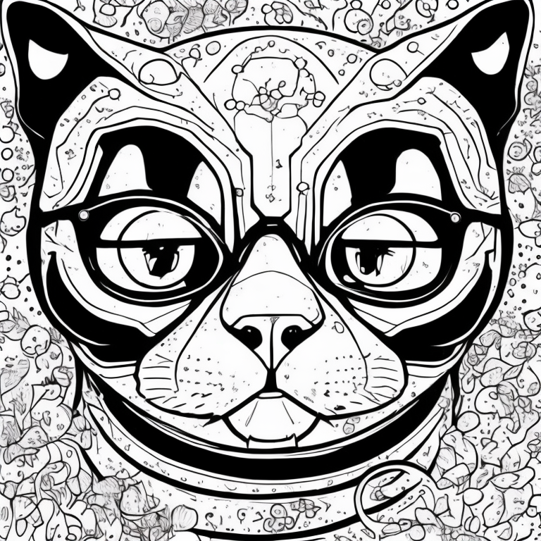 gato fundo branco para colorir coloring page