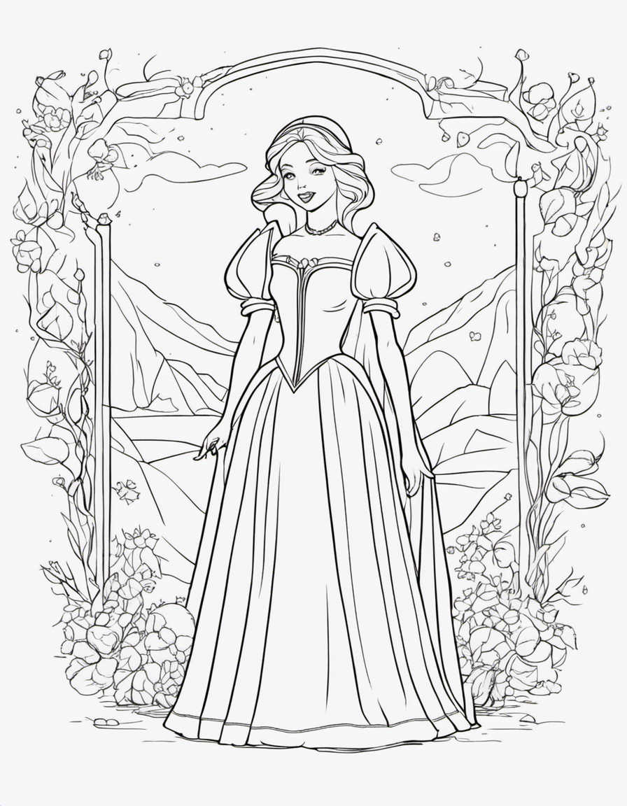 cartoon snow white coloring page