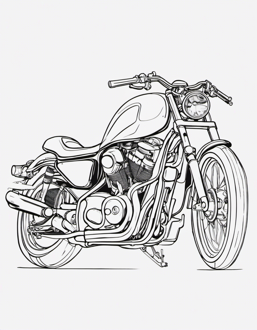 motorcycle for adults coloring page