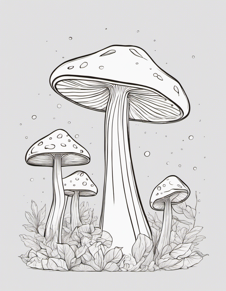 cartoon mushroom coloring page