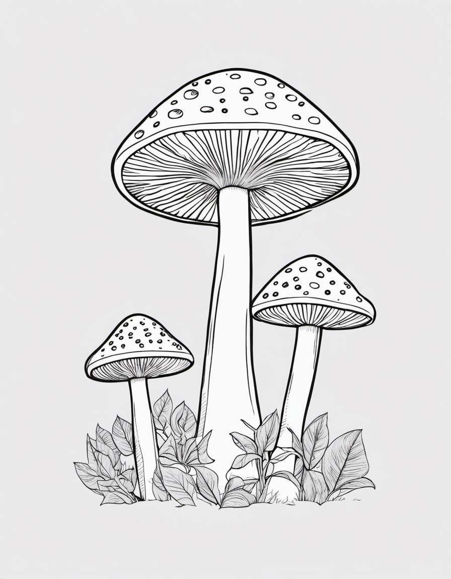 mushroom for children coloring page