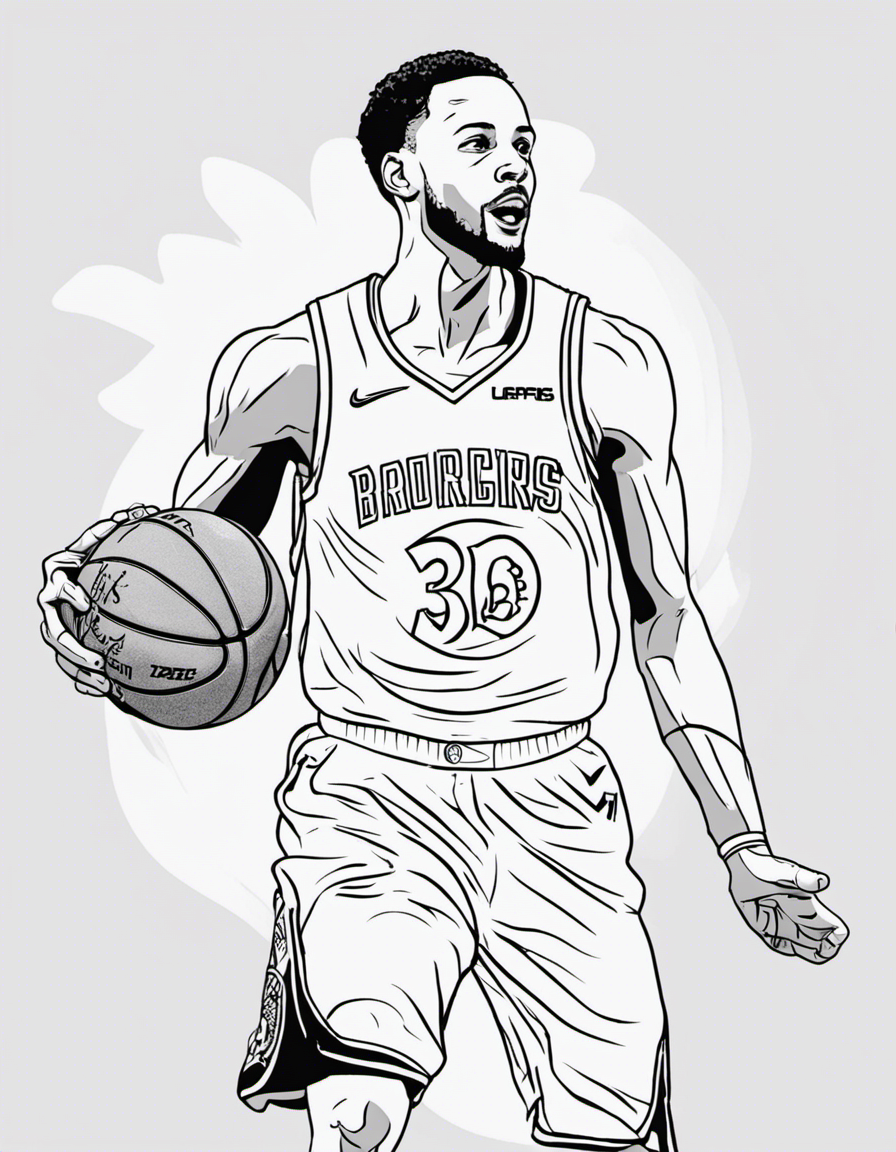 realistic steph curry coloring page