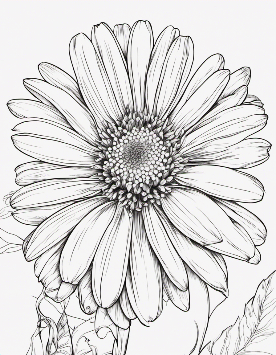 realistic daisy coloring page