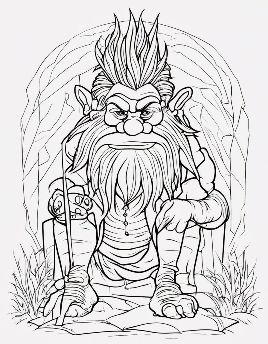 realistic trolls coloring page