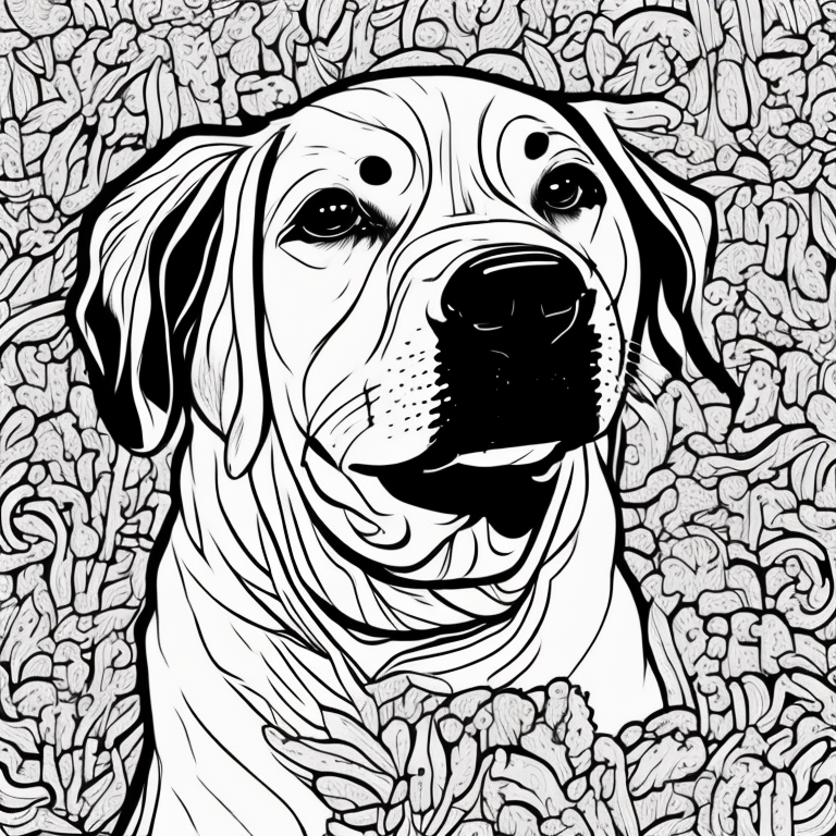 Dog sitting down coloring page