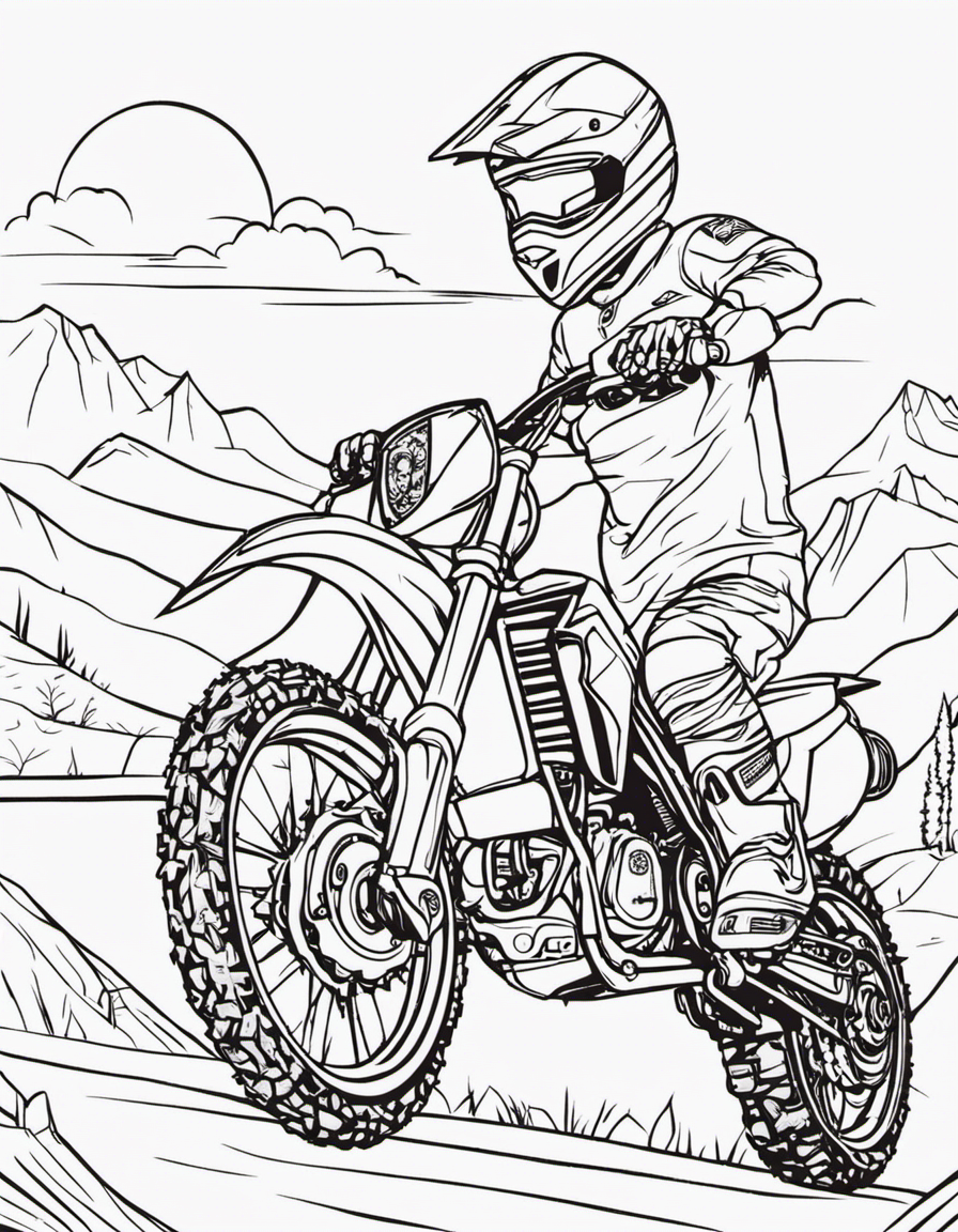 dirt bike for children coloring page