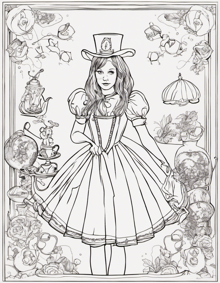 alice in wonderland coloring page