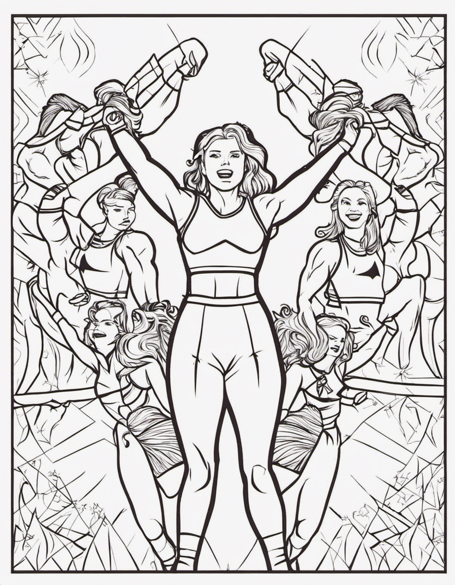 cheerleading for adults coloring page