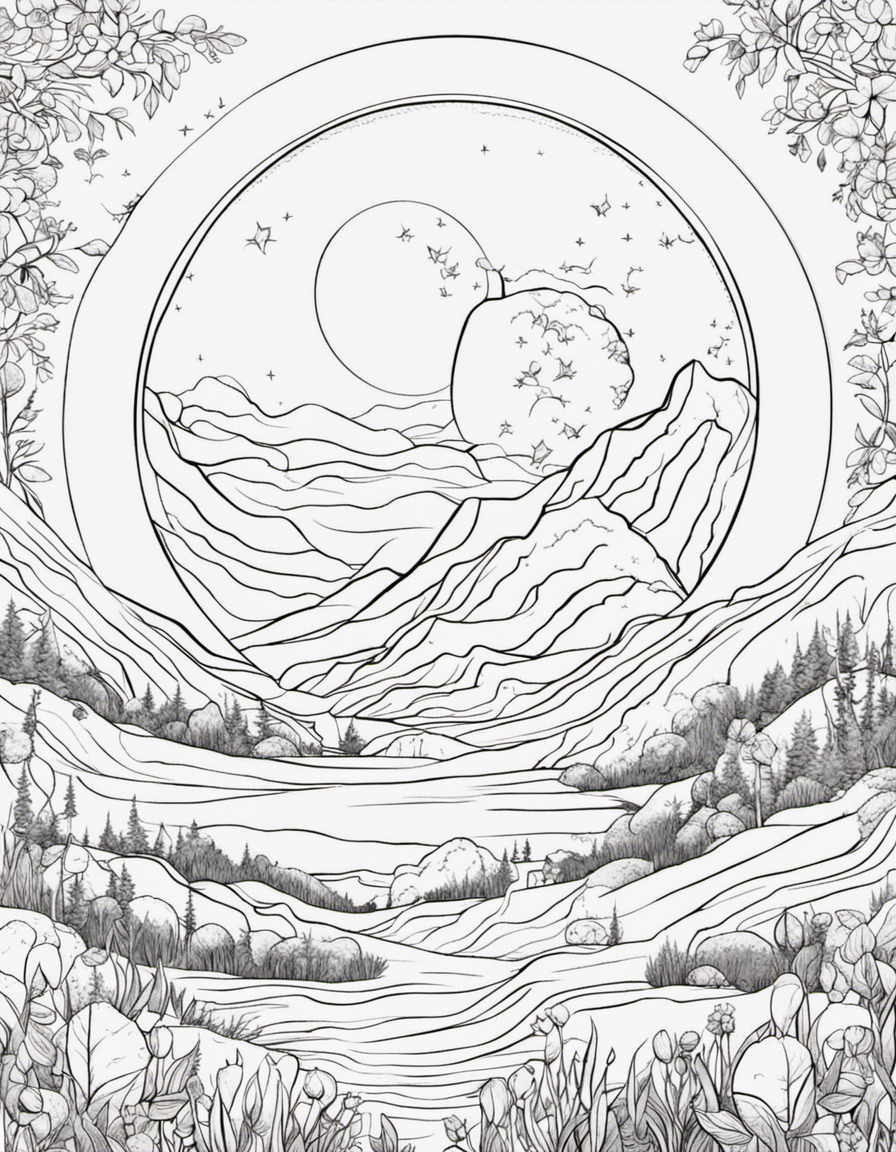 moon for adults coloring page