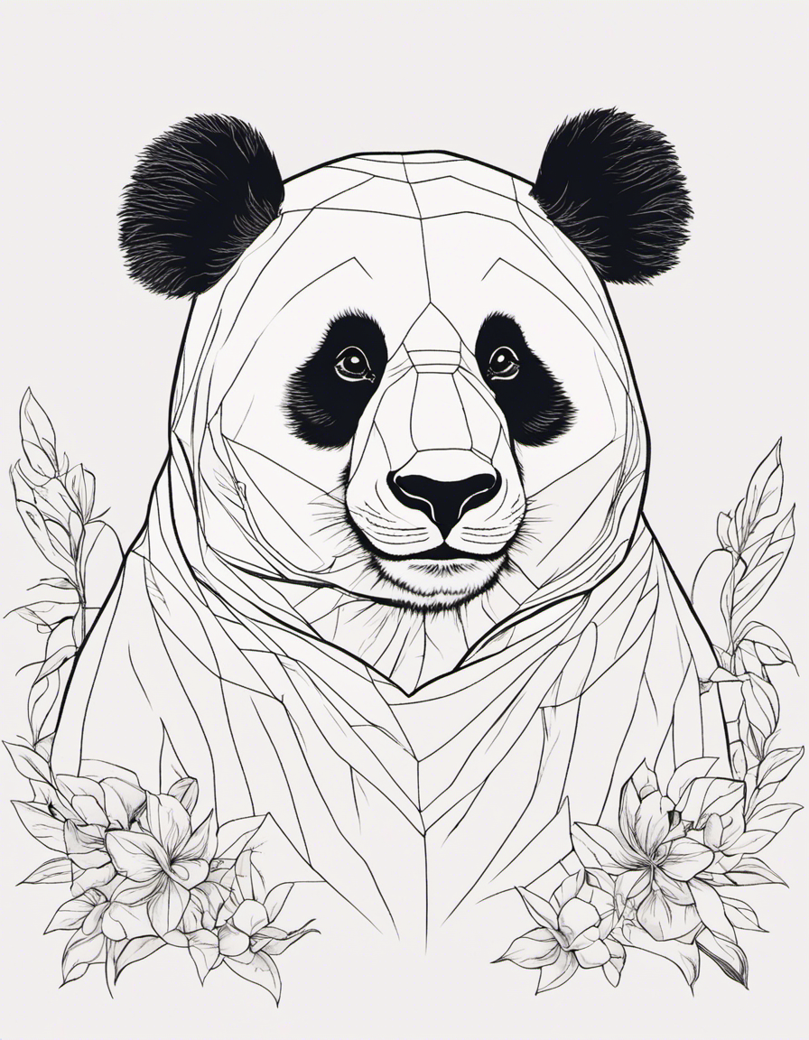 realistic panda coloring page