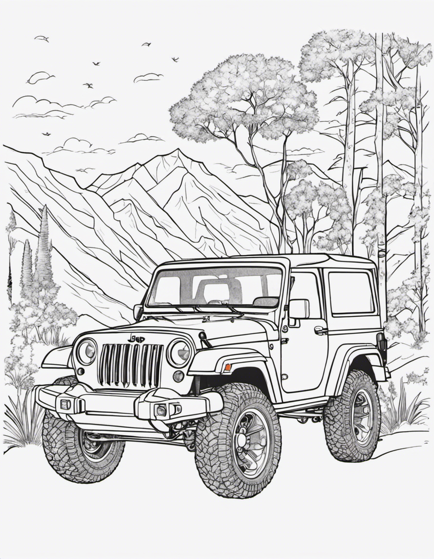 jeep for adults coloring page