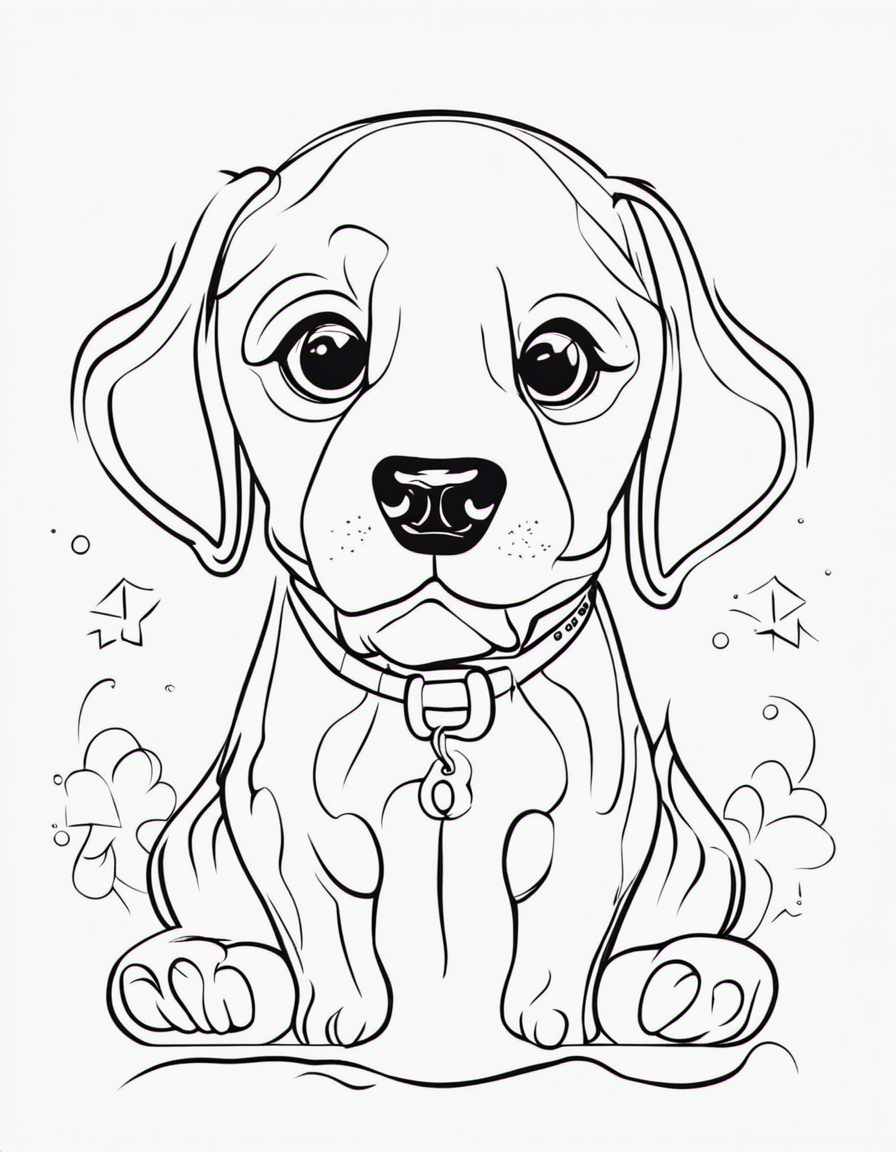 puppy for children coloring page