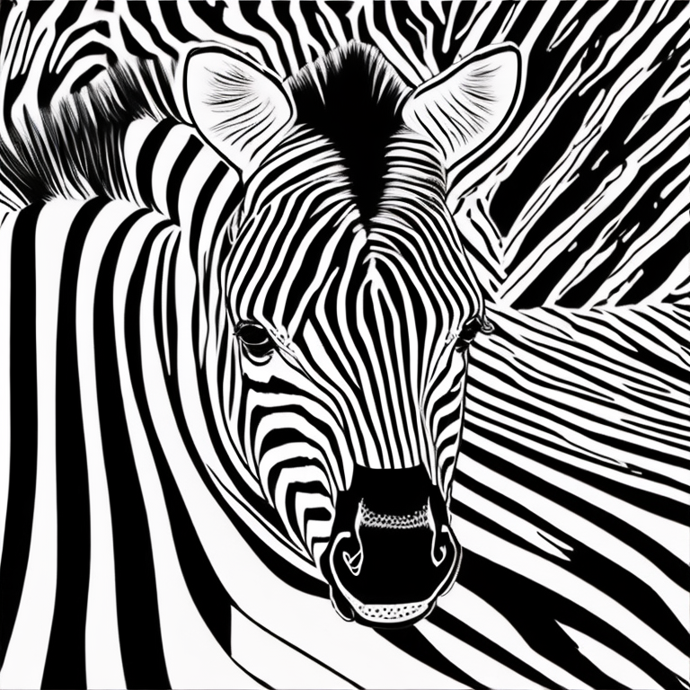 zebra aos quadrados coloring page