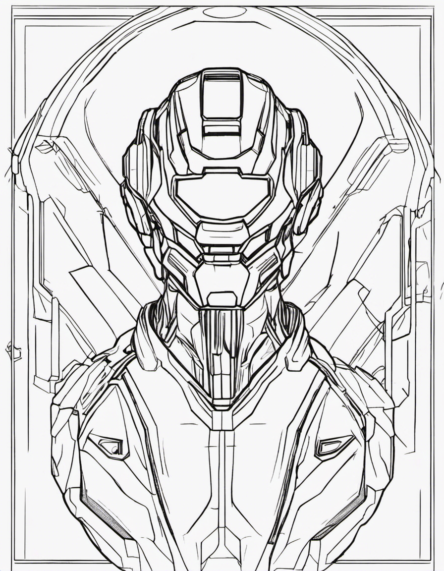 realistic halo coloring page