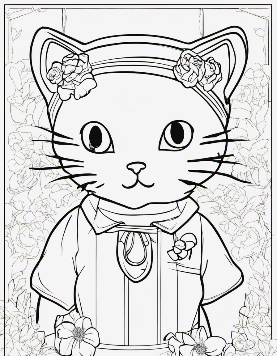 realistic hello kitty coloring page