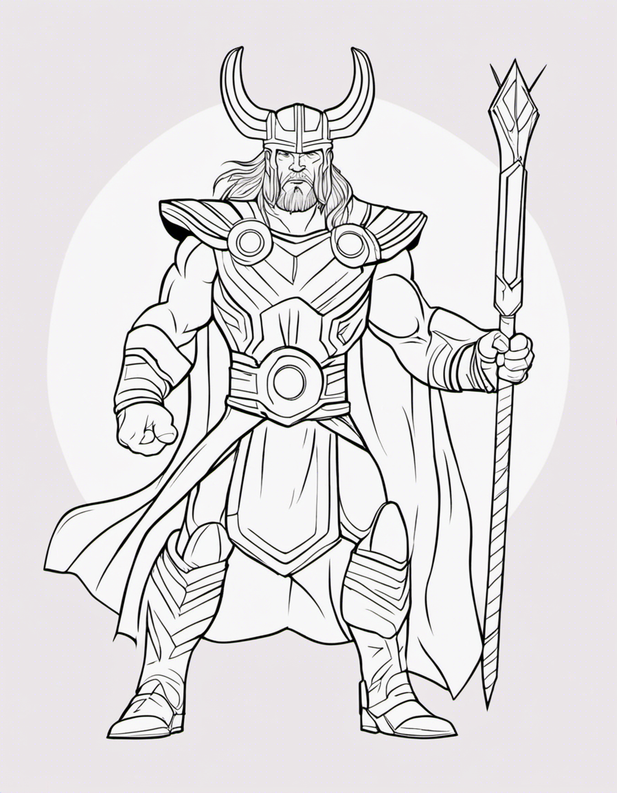 cartoon thor coloring page