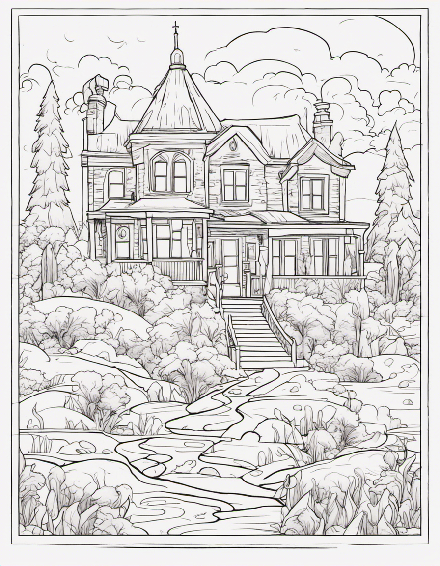 cartoon horror coloring page