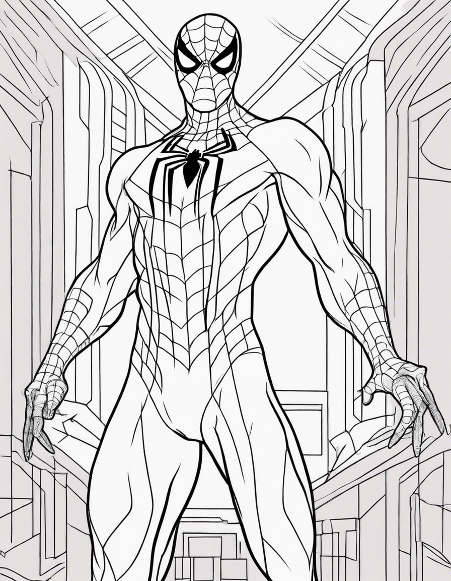 Ghost spider man with belle coloring page