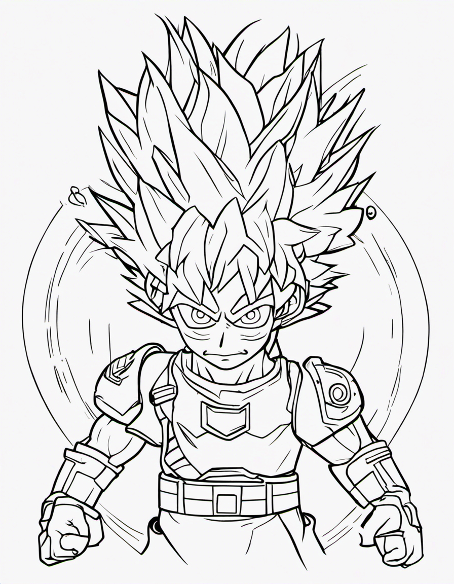 cartoon deku coloring page