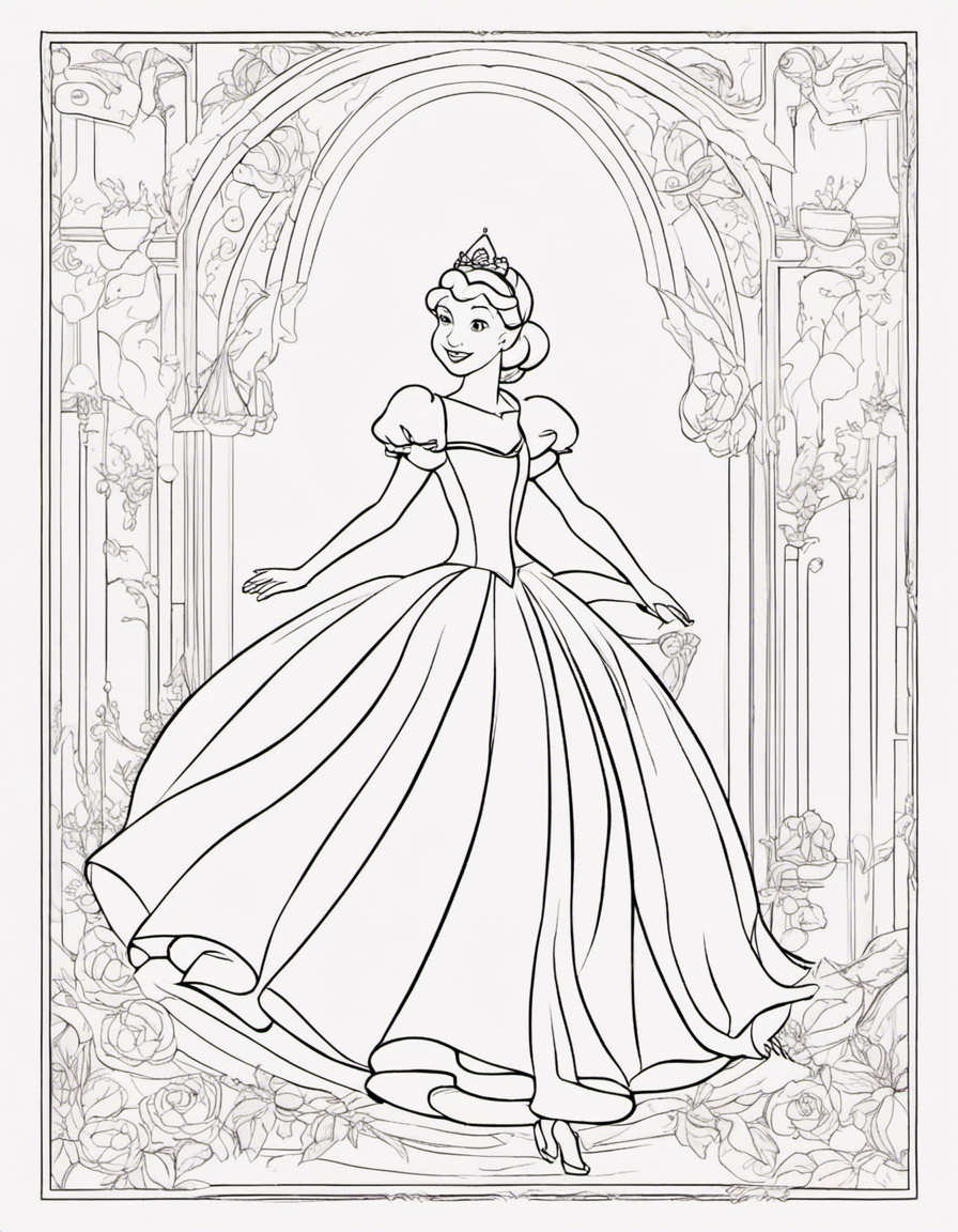 cinderella for children coloring page