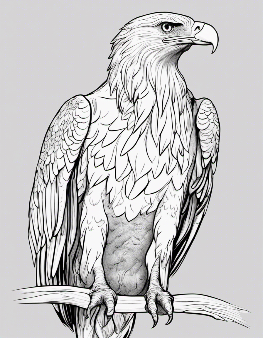 realistic bald eagle coloring page