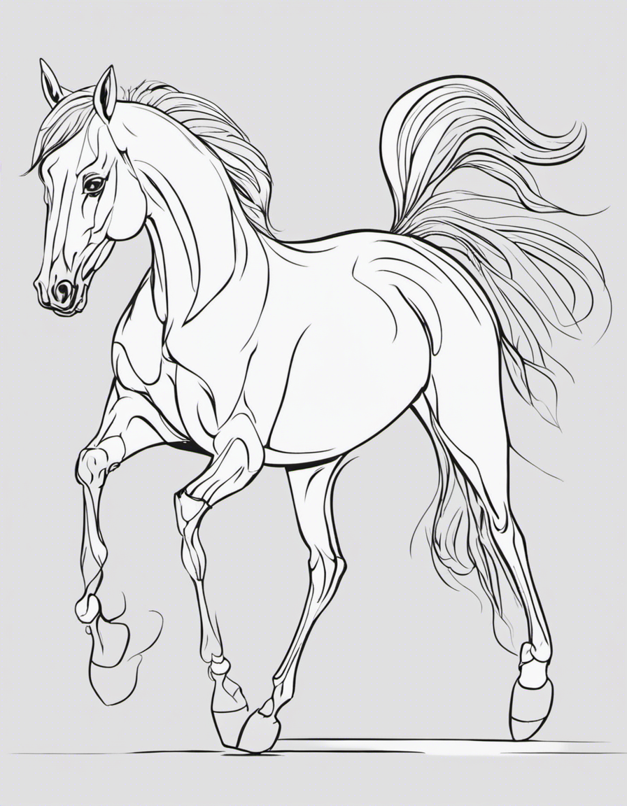 horse for children coloring page