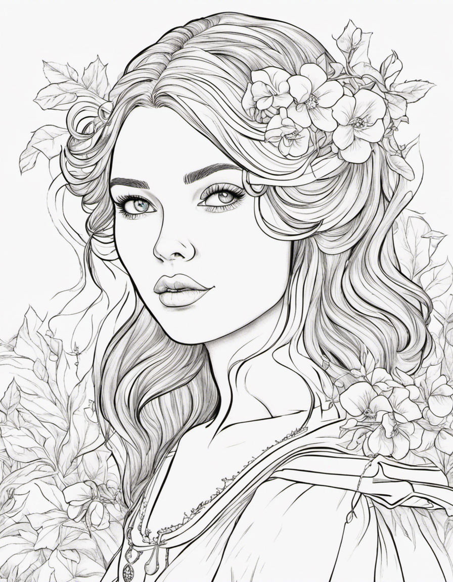 realistic snow white coloring page